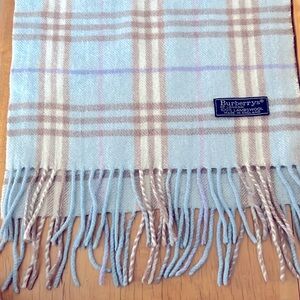 Burberry Light Blue and Brown Nova Check Scarf